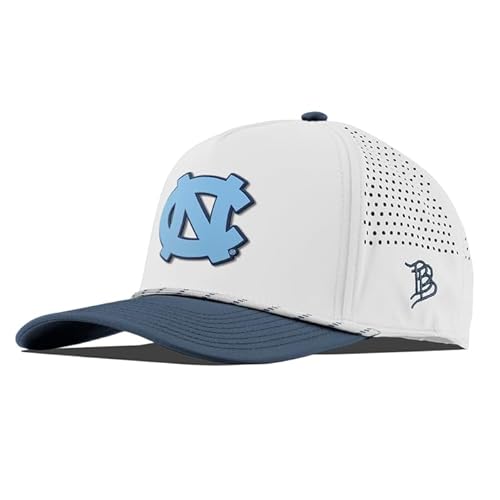 Branded Bills Officially Licensed x North Carolina Tar Heels White/Orion 5-Panel UNC Team Logo Carolina Blue PVC