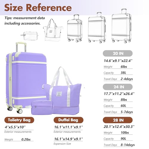 image for Merax Suitcase Set 28 inches Expandable Luggage with TSA Lock Spinner 