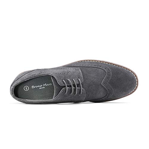 Bruno Marc Men's Urban-03 Grey Suede Leather Lace Up Oxfords Shoes - 13 M Us #TOP3