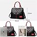 Fashion Leather Black with Red Handbags Medium for Women Luxury Shoulder Bag Tote Top-Handle Satchel Purses for Ladies