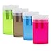 Emraw Dual Hole Manual Pencil Sharpener with Lid & Rectangular Receptacle to Catch Shavings for Regular & Oversize Pencils/Crayons in Blue, Green, Pink & Black Great for School Home & Office - 4-Pack