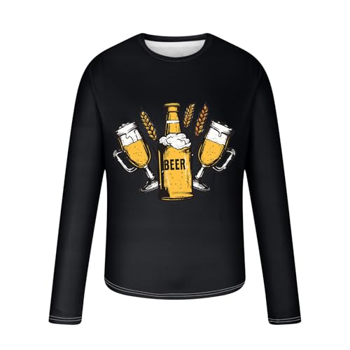 Muscularfit Sweatshirts for Men Graphic Long Sleeve Beer Print Casual Shirts Lightweight Workout Gym Pullover Outdoor Fashion3