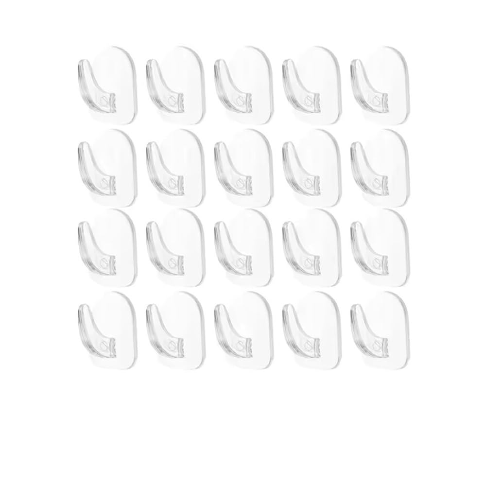 Gentryroo Men's 20Pcs Clear Square Adhesive Hook Pair Punch Free Traceless Interlocking Wall