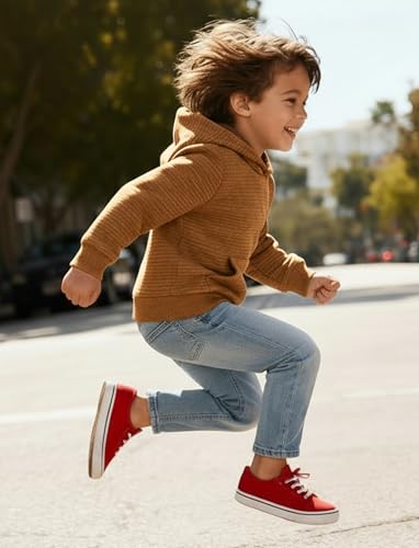 PATPAT Toddler Hoodies Boy's Hooded Sweatshirt with Pocket Solid Color Pullover Hoodies for Toddler Girl3