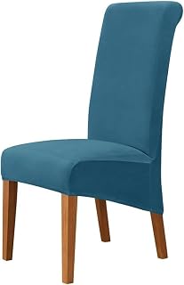 Fundas De Sillas Fundas Cubiertas Spandex Elástico con Banda Elástica Terciopelo Extraíbles Lavables para Restaurante, Banquete De Fiesta De Hotel(Peacock Blue,Set of 4)