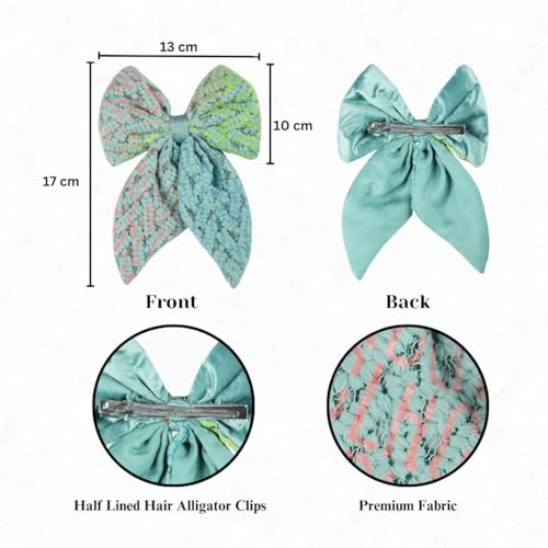 Image of Radhu & Kabby Trendy Hair Bow Clip For Women /Girls | Comfortable Hair Accessories | Best Gift | Fancy & Stylish | Anti-Hair Breakage Hairclips | Multicolor | Same As Pic | 3 Pcs