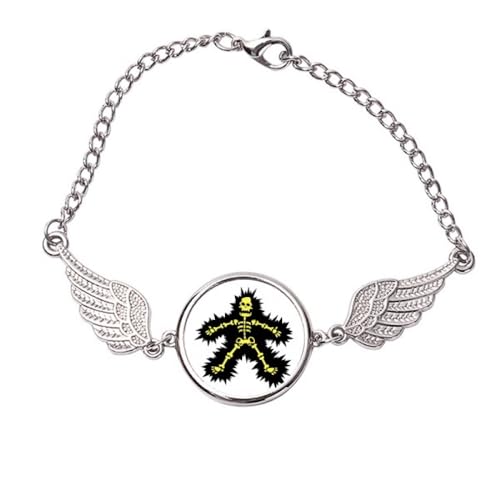 Bracelet Electroskulling Squelette Ailes d'Ange en métal pour homme et femme