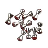 HpLive 10 pezzi materiale di legatura a mosca 3D occhi manubri realistici in plastica accessori per pesca fai da te in giallo verde taglie S M L (M rosso)