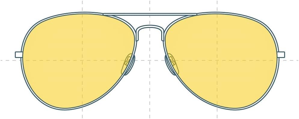 Sunglass Fix Replacement Sunglass Lenses Compatible for Ray-Ban RB8052 LightRay Aviator 61mm (Non-Polarized SFx Edge Yellow Hardcoated Pair)