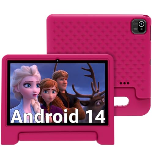 Image of ApoloMedia Kids Tablet 10 inch, Upgraded Android 14 Tablet for Kids Ages 4-12, Octa-Core Tablets with Case, 64GB Storage(TF Expand 1TB), Pre-Installed Google Kids Space, Parental Control (Red)