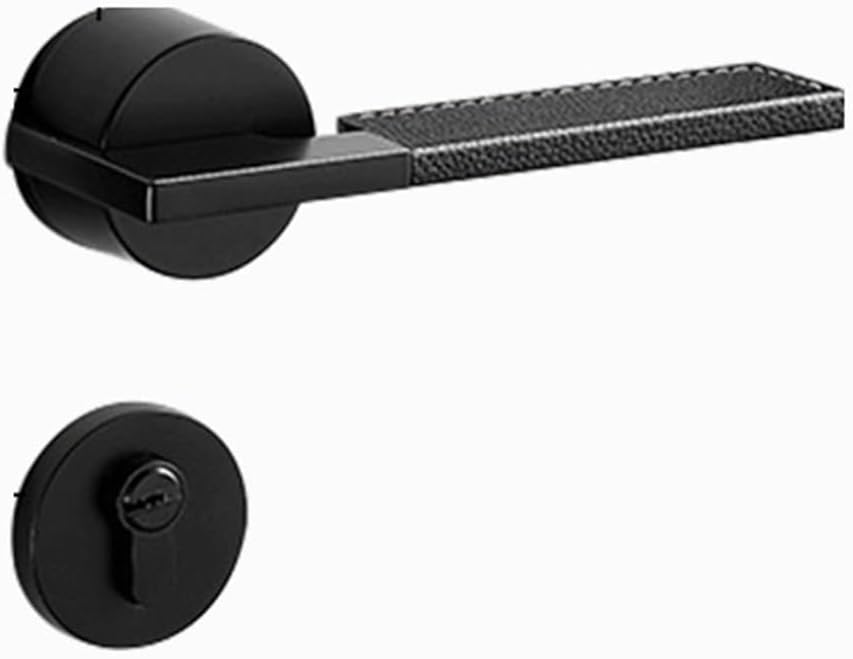 Bedroom Door Lock Leather Handle Split Lock Magnetic Silent Indoor Room Modern Minimalist Door Handle Wooden Door Lock(Yaheisplit Lock)