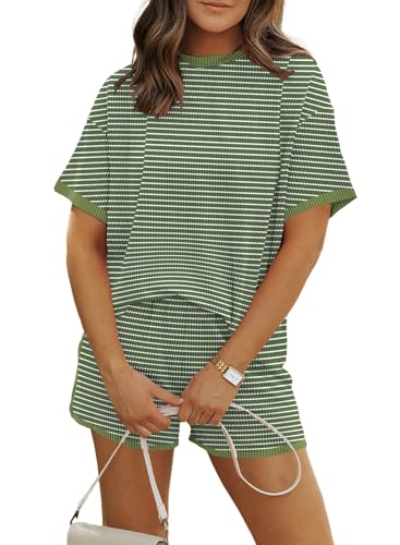 MARZXIN Women Two Piece Set with Vertical Stripes, Daily Wear