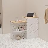 Moderno escritorio de recepción con cajones con cerradura, elegante mesa de mostrador para tiendas de ropa y salones de belleza, solución de almacenamiento, altura 100 cm, diseño elegante