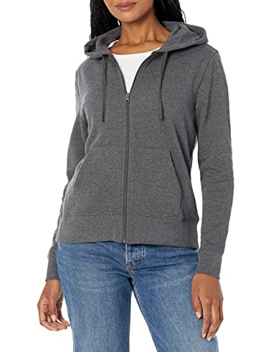 Amazon Essentials Women's French Terry Fleece Full-Zip Hoodie (Available In Plus Size), Charcoal Heather, Xx-Large #TOP2
