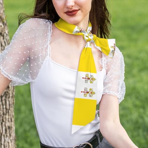 Vatican flag Printed silk scarf for women, a versatile accessory for autumn and winter coats4