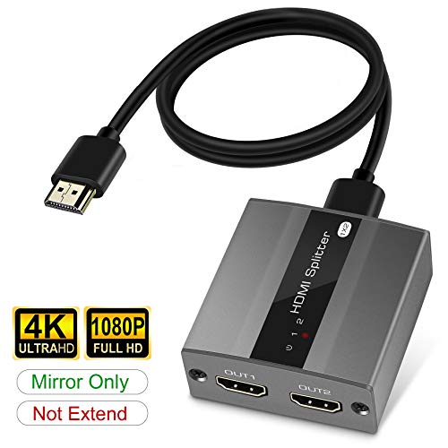 4K HDMI Splitter 1 in 2 Out, avedio links 1x2 HDMI Splitter for Dual