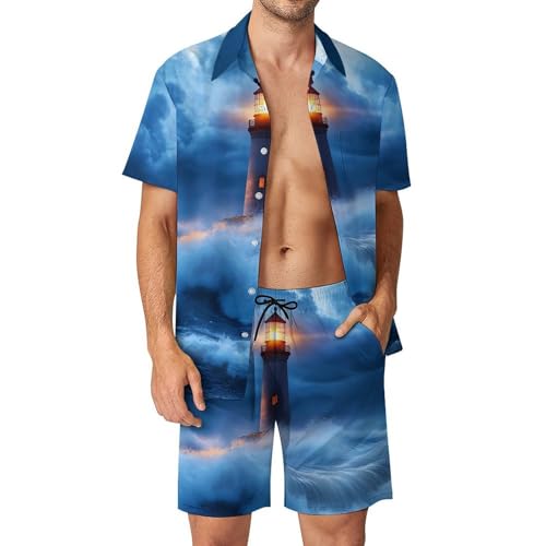 Conjunto de camisa con botones Lighthouse para paseos playeros y terrazas