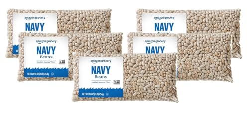 Amazon Grocery, Navy Beans, 16 Oz (Pack of 3)