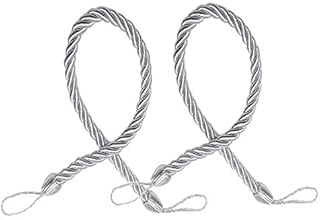YankMooM 2 Pieces Curtain Tiebacks Simple & Stylish Handmade Weave Curtain Tie Backs for Home Hotel Office Window Curtain Accessories (Grey)