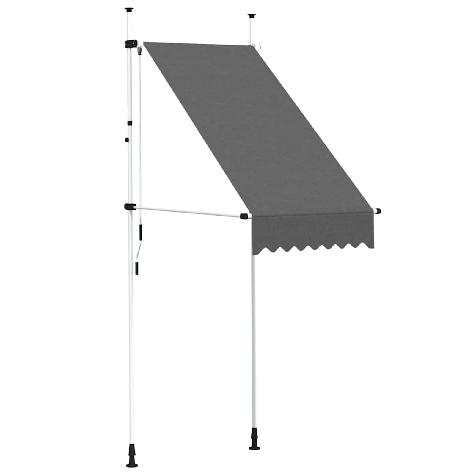 Wysuwana markiza balkonowa, obsługiwana ręcznie, 100 cm, bez wiercenia, z korbą ręczną, aluminiowa markiza odporna na promieniowanie UV, regulacja wysokości i działanie wody, ochrona przed
