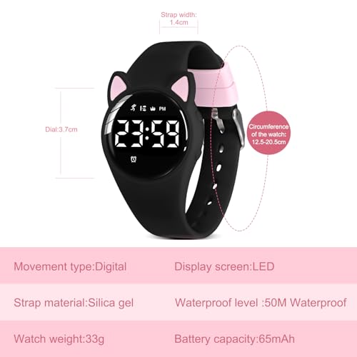Image of Kids Watches for Girls Boys Digital Sport Watch with Step Counter Pedometer Vibration Alarm Clock, No App Waterproof Fitness Tracker Kids Watch Boys Girls Teens Students Ages 5-16