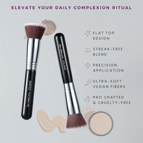 ENERGY Flat Top Kabuki Foundation Brush, Liquid Makeup Buffing Blender, 1pc — view 5