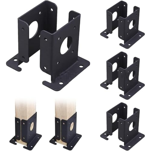 Anclaje de acero resistente para postes de valla base regulable antiturbulencias pack de 4 2
