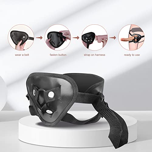 Strap-On Dildo Wearable Harness Realistic Vibrating Dildo With Bullet Vibrator, Detachable Silicone G Spot Stimulator, Vagina Massager Female Masturbator Sex Toys For Women Lesbian Couple #TOP5