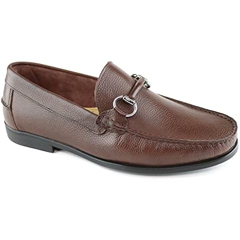 Mocasín de piel auténtica para hombre, estilo casual, cómodo, ligero, clásico, con hebilla, transpirable Cover