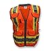 Radians SV55 Class 2 Heavy Woven Two Tone Engineer Vest with Padded Neck to Support Extra Weight in Cargo Pockets, Orange, 2X-Large