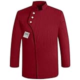 Unisex Herren und Damen Herbst Winter Langarm Kochjacke Westliches Essen Restaurant Küche Hotel Uniform Berufsbekleidung Damen Kochjacke Herren Schwarz/Weiss Kochkleidung Professional Chef Uniform