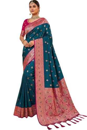 SGF11 Women's Kanjivaram Pure Soft Silk Saree With Unstitched Blouse Piece product image 9