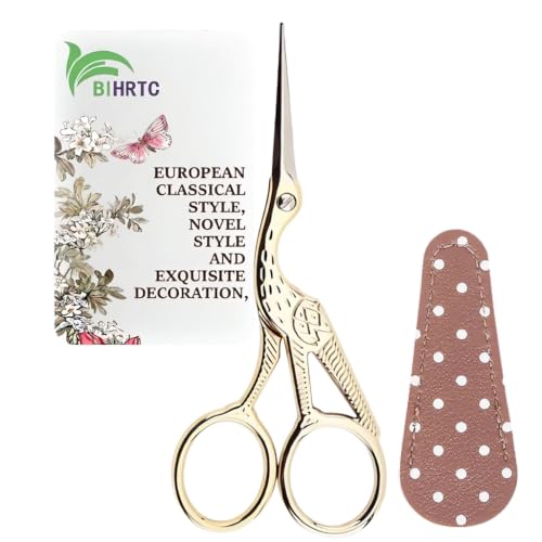 BIHRTC 4.5Inch Embroidery Scissors Sharp Tip Stainless Steel DIY Tool