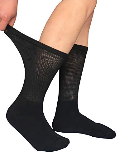Womens Diabetic Athletic Socks Loose Fit Moisture Wicking Cushion Crew Sock Extra Wide Sport 3 Pairs 9-11 For Casual #TOP2