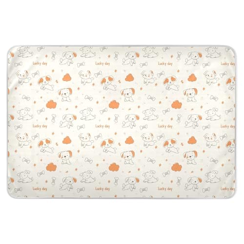 Cute Cartoon Dogs Potty Training Pad Soft Absorbent Sheet Cover Underpads Machine Washable Bed Liners for Infant Toddler , 52
