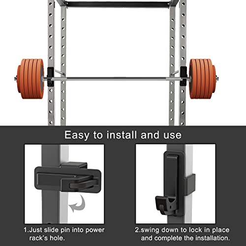SELEWARE Steel J Hooks for Power Cage Squat Rack Attachment, Only for 2x2 inch Tube with 1/2" Hole, Barbell J-Hook Holder for Power Rack, J Cups Set of 2 by SELEWARE - Image 7