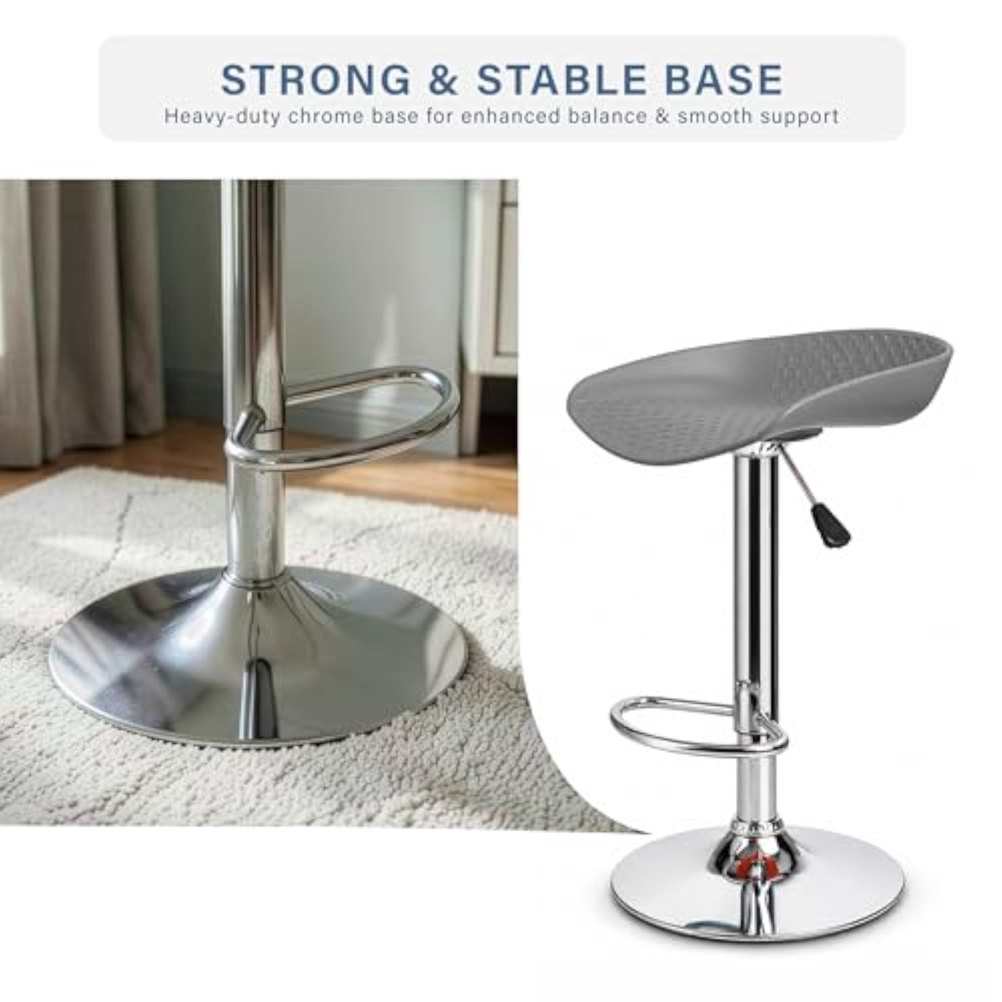 Chrome Metal Bar Stool Chair with 1 Year Warranty