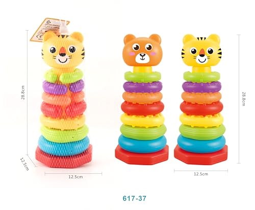 Rainbow Stacking Boats Bath Toy Set, Educational Bath Time Toys, 10.8 x 6.3 x 15.2 cm - Image 5