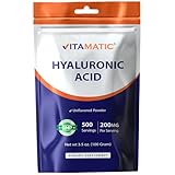 Vitamatic Hyaluronic Acid Powder 200mg - Supports Healthy Connective Tissue and Joints - Promote Youthful Healthy Skin - 100 Gram