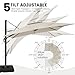 Hoteel 10ft Cantilever Patio Umbrella Outdoor Heavy Duty Double Top Windproof Aluminum Offset Umbrella with 360°Rotation for Pool Garden Deck, Beige