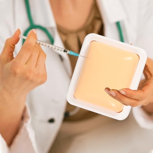 Image of ULTECHNOVO Injection Practice Pad Silicone Muscle Injection Trainer for Medical Students Intramuscular Training Model Reusable Portable 3.14X2.95X3.54 Inch