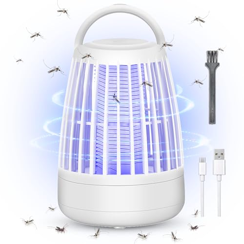 Mückenvernichter Lampe, Elektrische Insektenvernichter mit Nachtlicht 2 in 1, Leistungsstarke Schädlingsbekämpfung Fallen für Innen und Außen