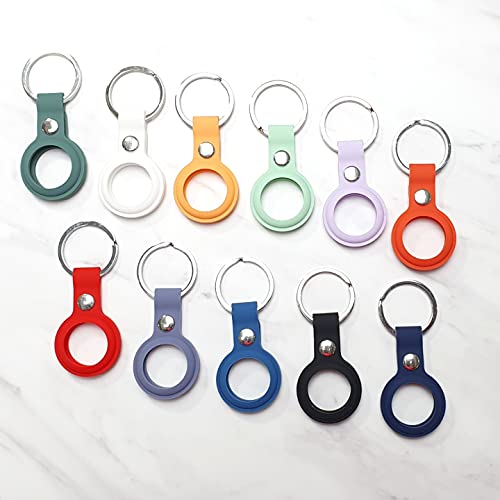 Image of Riggear Silicone Key Ring Holder Case Cover Compatible with Apple Airtag (Lavender)
