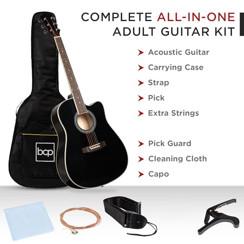 Best Choice Products SKY5048 41In Beginner Acoustic Guitar Full Size All Wood Cutaway Guitar Starter Set Bundle thumb #1