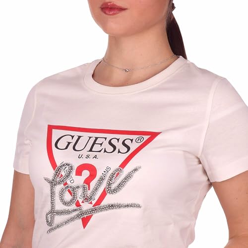 Guess Damen T Shirt Triangle Love Creme femme - vue 6