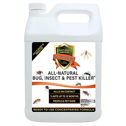 Natural Bug, Insect & Pest Killer & Control Including Fleas, Ticks, Ants, Spiders, Bed Bugs, Dust Mites, Roaches and More for Indoor and Outdoor Use, 128 Fl Oz Gallon Refill