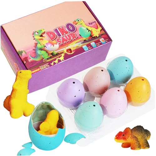Tsawntd Huevos para incubar, 6 uds., Huevos de Dinosaurio para incubar para niños, Juego de Juguetes Sorpresa Gigante para Crecer en Agua, Huevo de Dinosaurio para niños