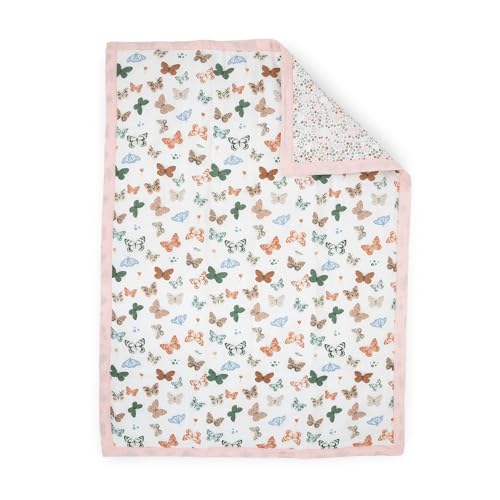 Image of Little Unicorn Toddler Bedding 3-Piece Set | Includes Comforter, Crib Sheet & Pillowcase | Soft & Breathable Muslin Fabric | for Convertible Cribs & Toddler Beds (Butterflies)