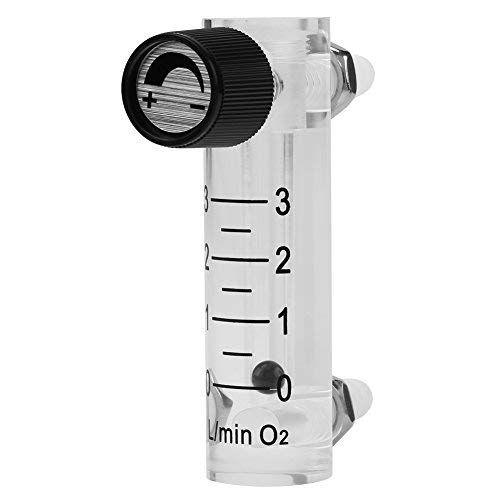 Gasdurchflussmesser, Gas Flowmeter 0-3LPM Durchflussmesser mit Regelventil für Sauerstoff/Luft/Gas usw,Druck≤ 0,6 MPa,mit 8 mm Widerhaken