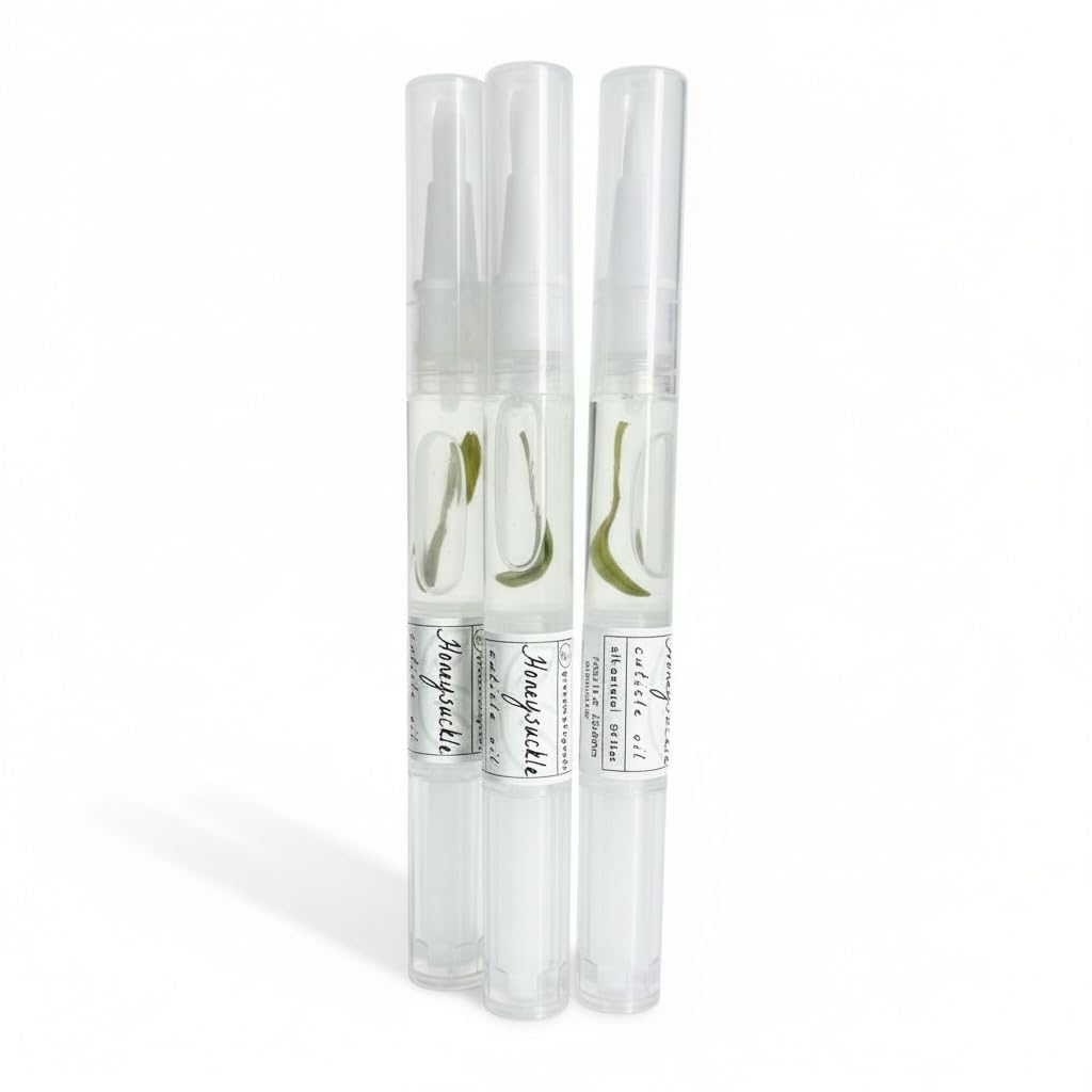 Honeysuckle Cuticle Oil Trio (CLEAN BEAUTY AWARD WINNER) Professional Manicure and Pedicure Set- Nourishes, Strengthens, Protects (Pack of 3)